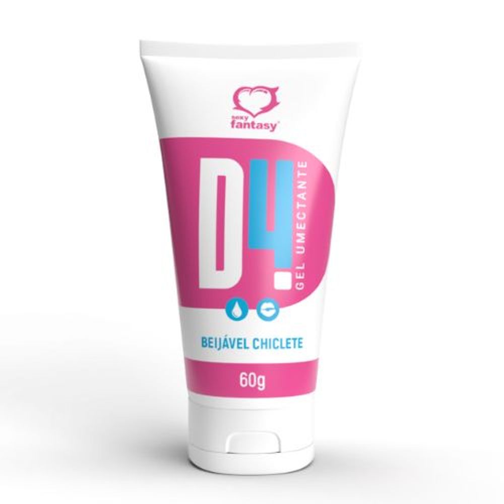 D4 CHICLETE GEL UMECTANTE LUBRIFICANTE BEIJÁVEL 60G SEXY FANTASY