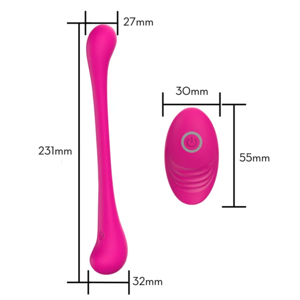 VIBRADOR DE CASAL EM SILICONE COM CONTROLE PINK