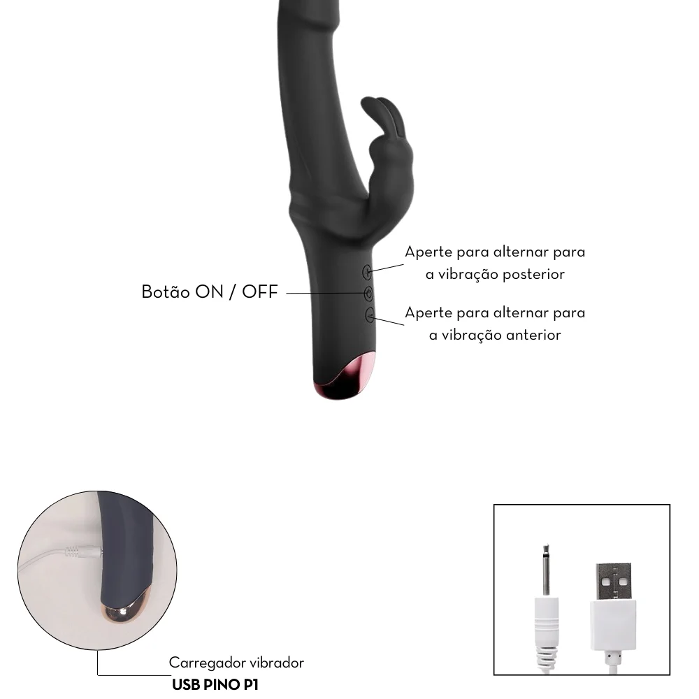 VIBRADOR ANDRÉ PONTO G COM ESTIMULADOR DE CLITORIS