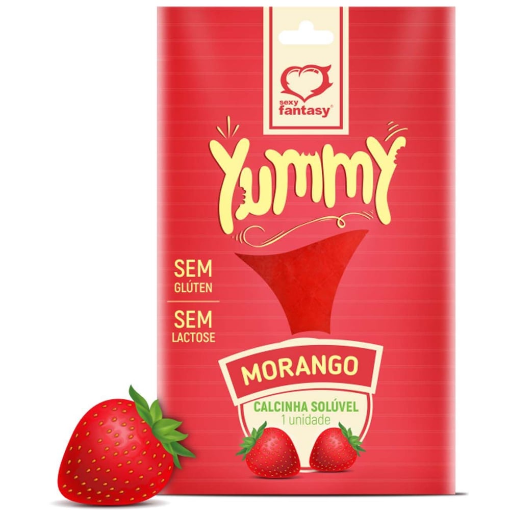 YUMMY CALCINHA COMESTIVEL MORANGO SEXY FANTASY